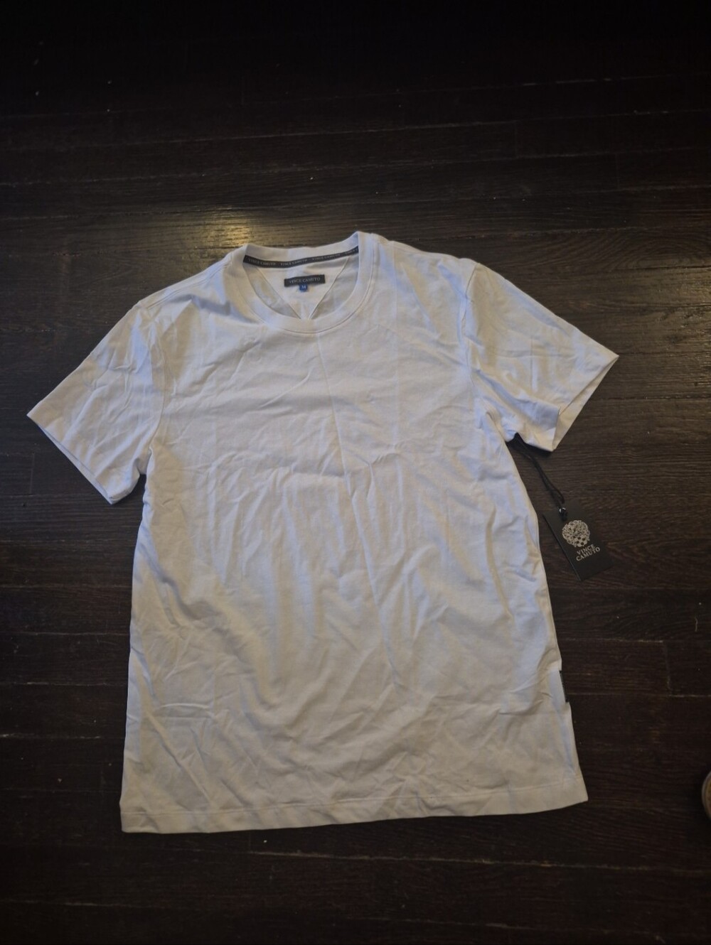 Vince Camuto Mens Soft Jersey Crew Neck SS TEE Bright White Size Medium Classic